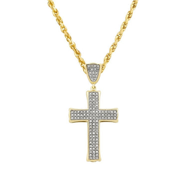 Diamond Cross Pendant 10k Yellow Gold 0.34 Ctw